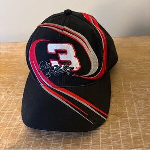 Chase Authentics Black Cap with Red and White Swirl Dale Earnhardt 3 SnapBack